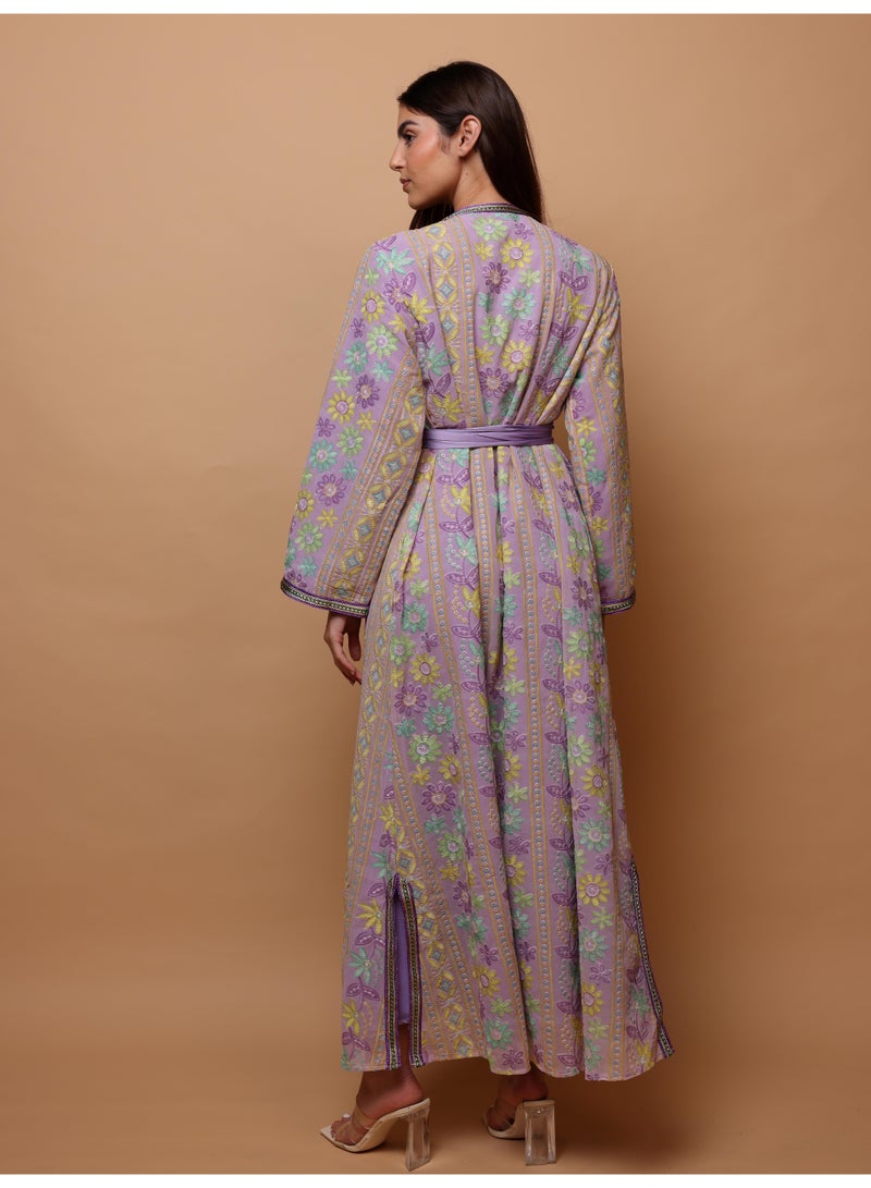 Ikkxa Karam Jalabiya IK1076 Purple - Image 1